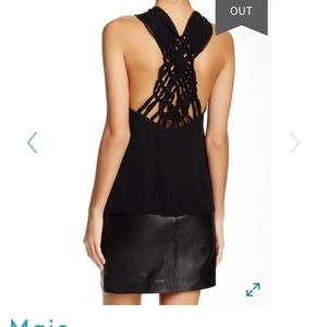 Maje black lattice blouse top black xs or 1
